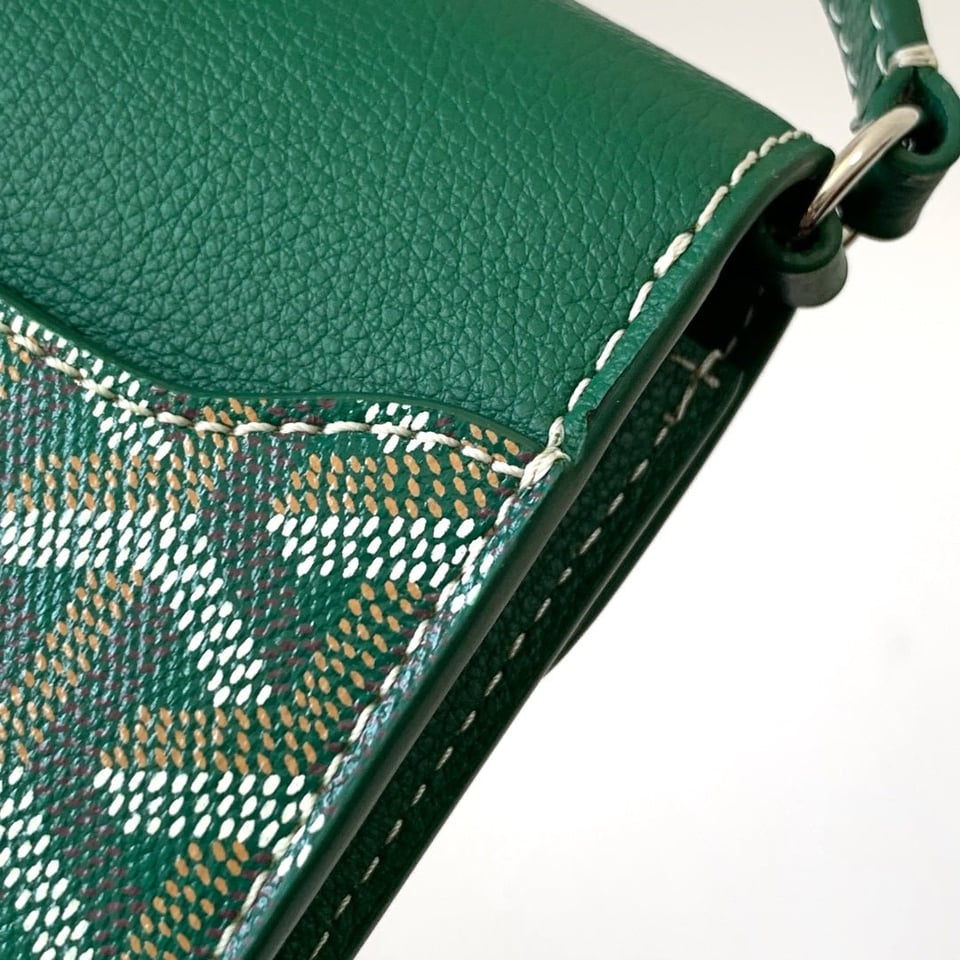 Goyard Chypre Wallet-Pouch 21 Cm Green Goyardine Canvas And Calfskin view 9