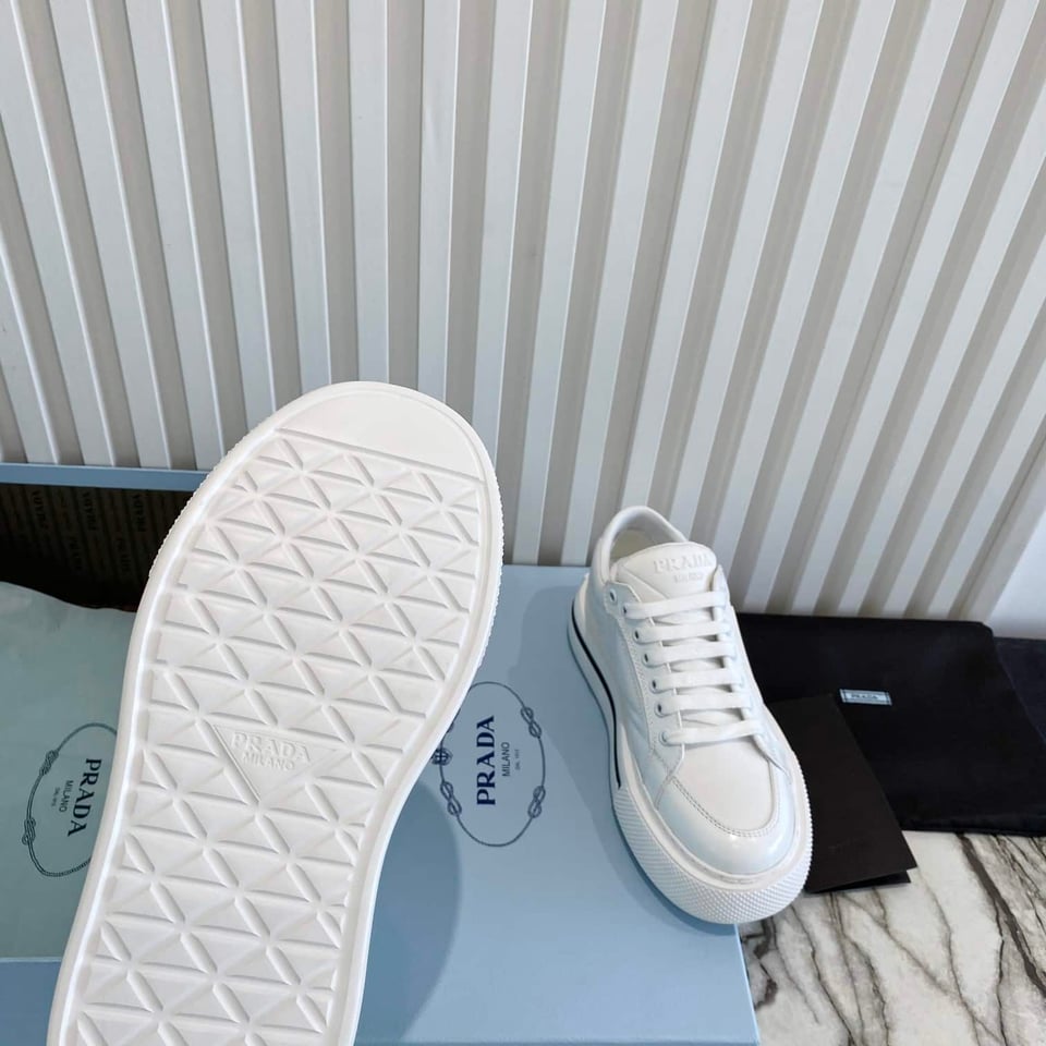 Prada Macro Re-Nylon And Brushed Leather Sneakers White 2Eg3763Lf5F0009 view 5