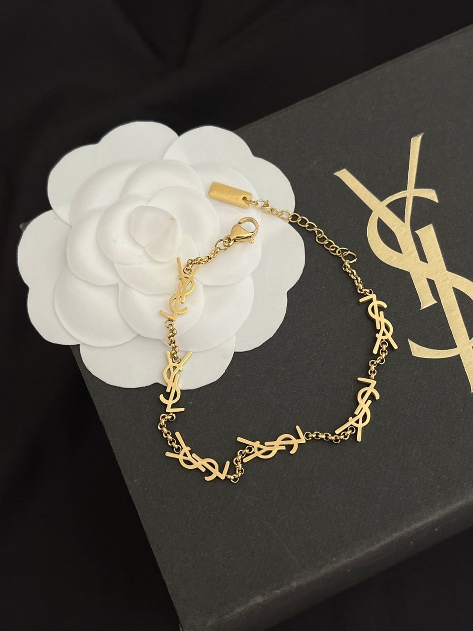 Saint Laurent Cassandre Bracelet Gold Tone view 3