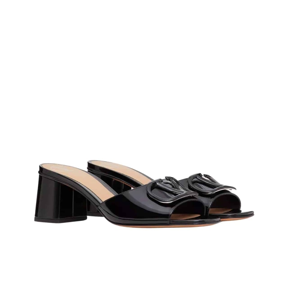 Valentino Vlogo Signature Slide Sandal Black 6W2S0Ha6Tmk 0No