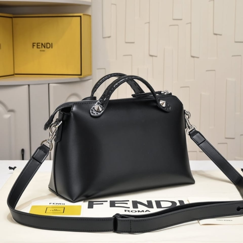 Fendi By The Way Medium Tote And Shoulder Bag Black 28Cm view 4