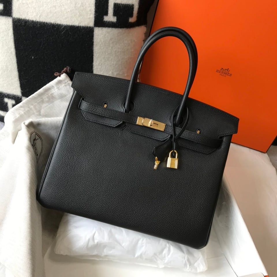 Hermes Birkin 35Cm Black Togo Leather Gold Hardware view 2