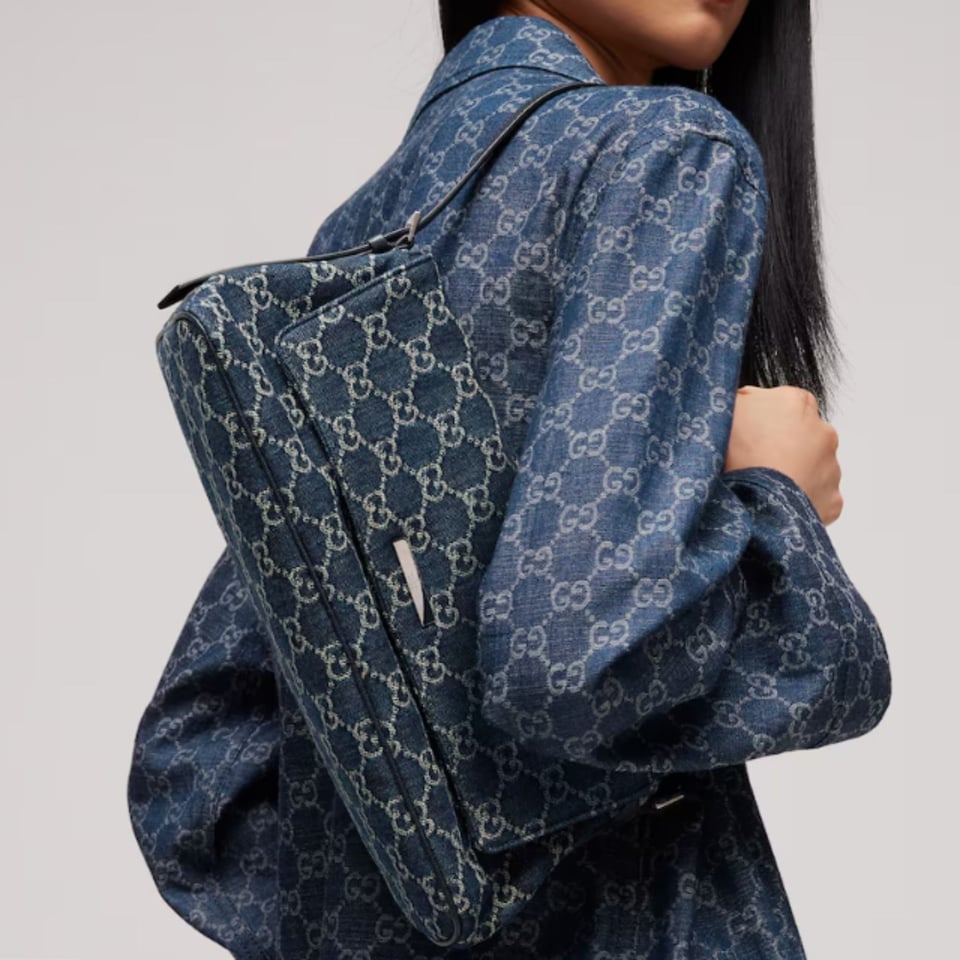 Gucci Madison Medium Shoulder Bag 31cm/12.2in Blue GG Denim ‎874744 view 2