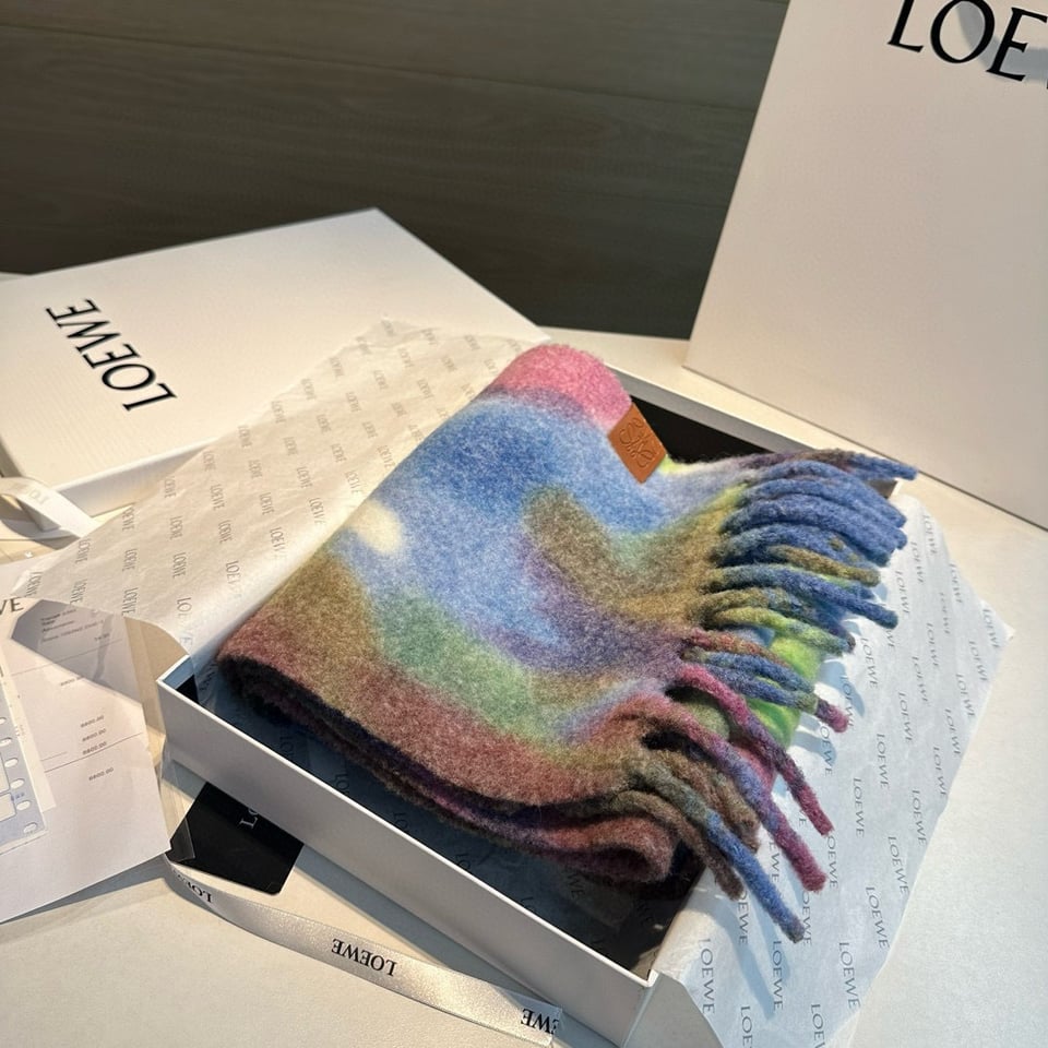 Loewe Mohair Scarf Tie-Dye Multicolor For Women 185cm view 5