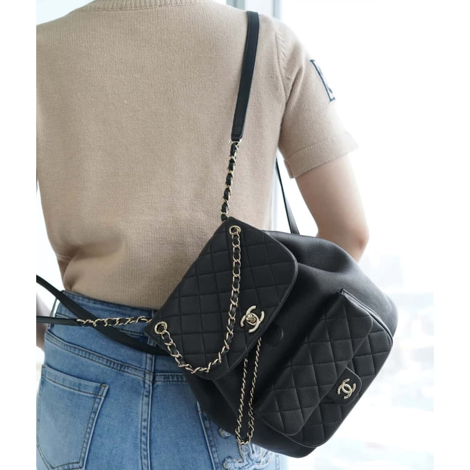 Chanel Calfskin Quilted Medium Duma Backpack 23cm view 6