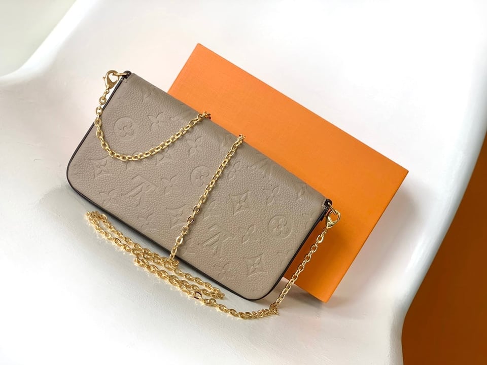 Louis Vuitton Felicie Pochette Bag Gray Tourterelle 21Cm view 4