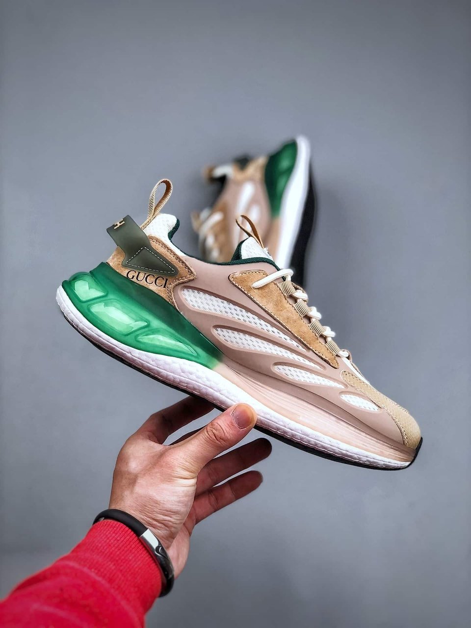 Gucci Design Sneaker Beige Green view 9