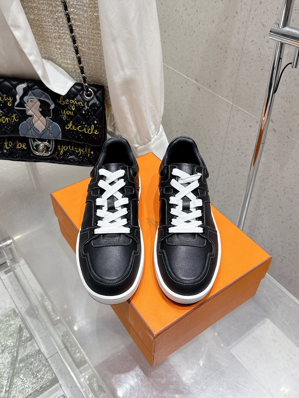 Hermès Black Advantage Sneaker- Shoes for Men view 10