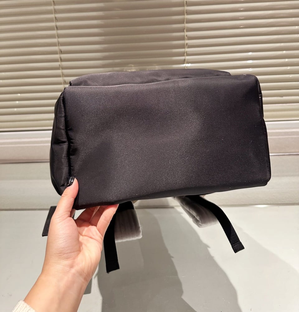 Prada Re Nylon And Saffiano Leather Backpack Black 43Cm view 4