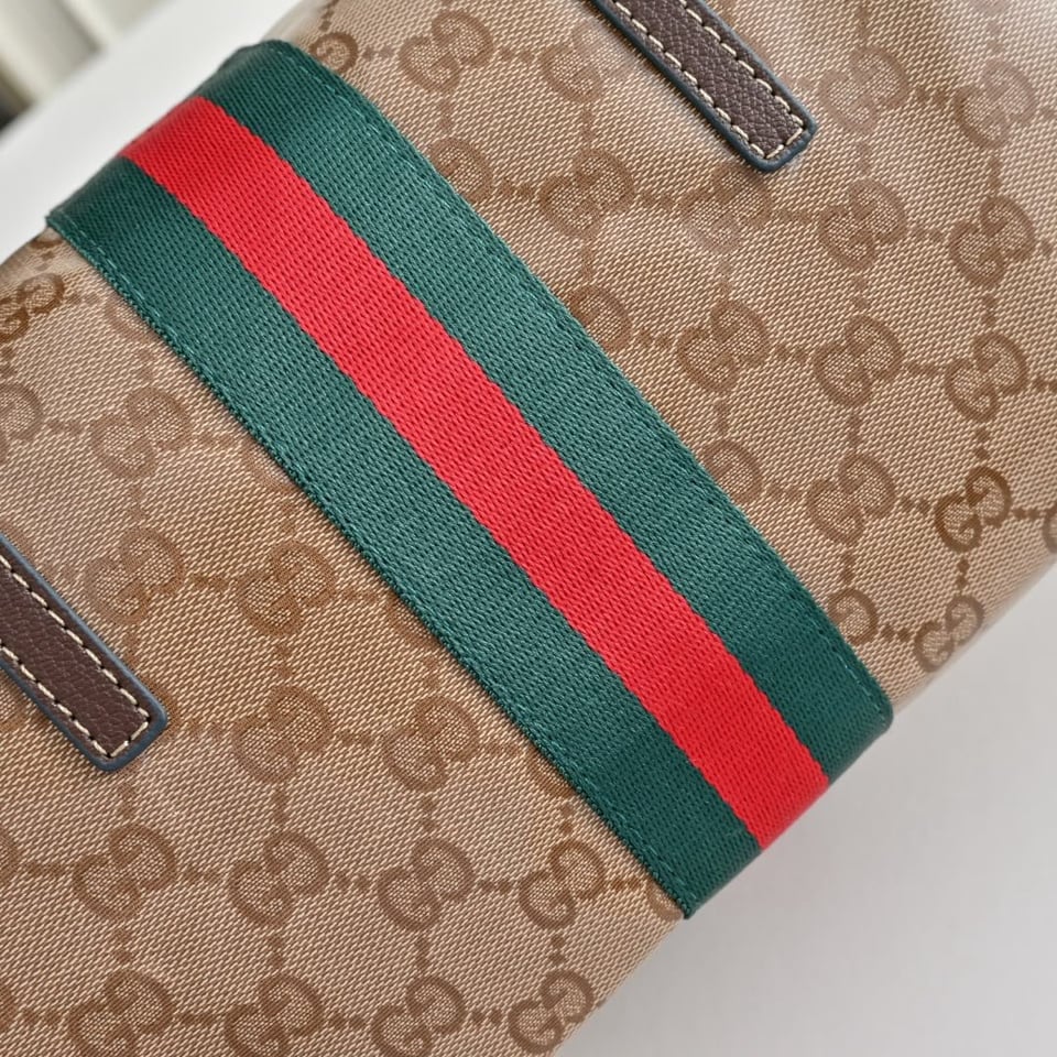 Gucci Melrose Medium Boston Bag 29cm/11.4in Sand And Brown GG Canvas 875228 FAF79 8547 view 10