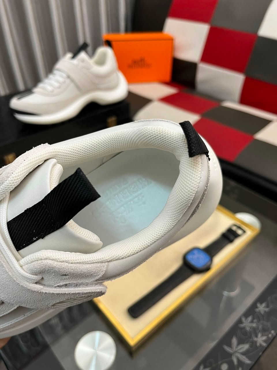 Hermes Loop Sneakers Blanc Color Calfskin H252000Z view 6