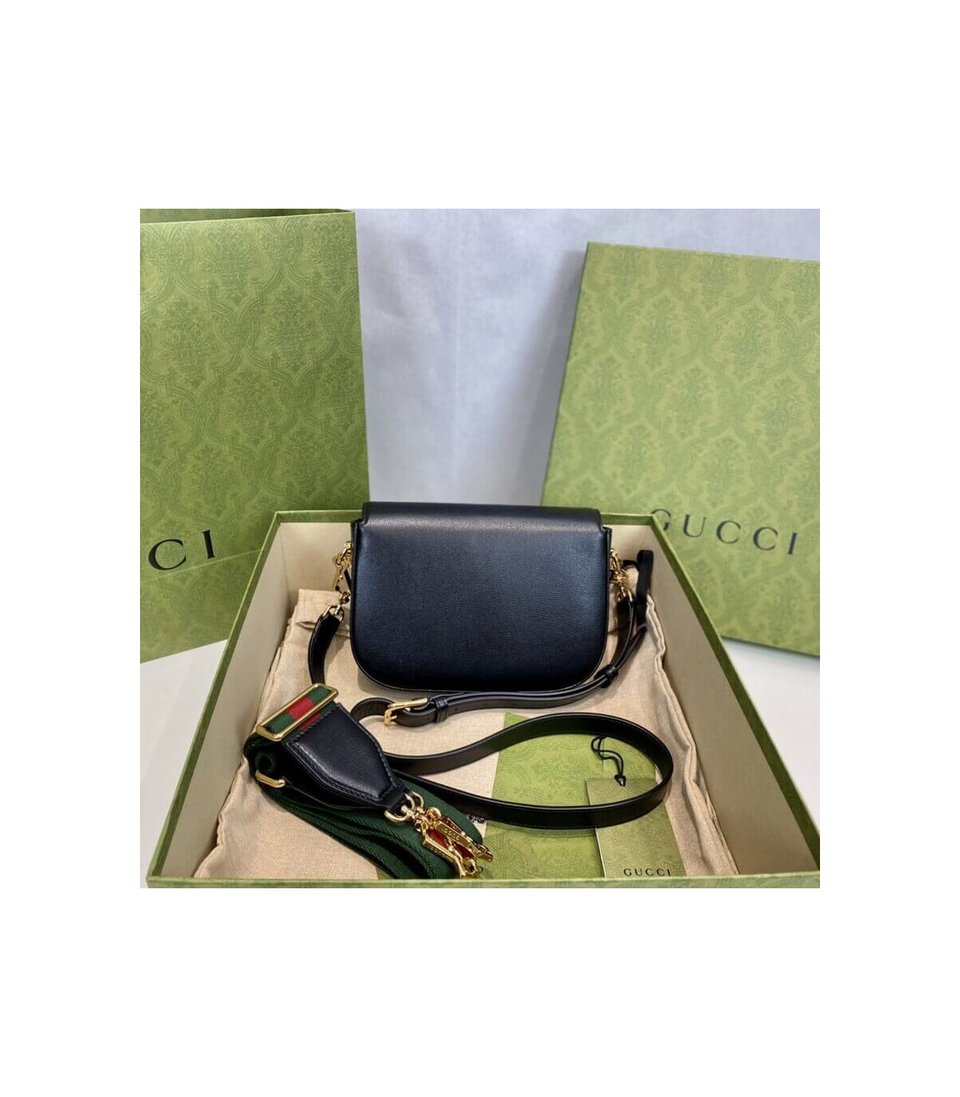 Gucci Horsebit 1955 Mini Bag in Black Leather 20.5cm/8.1in view 8