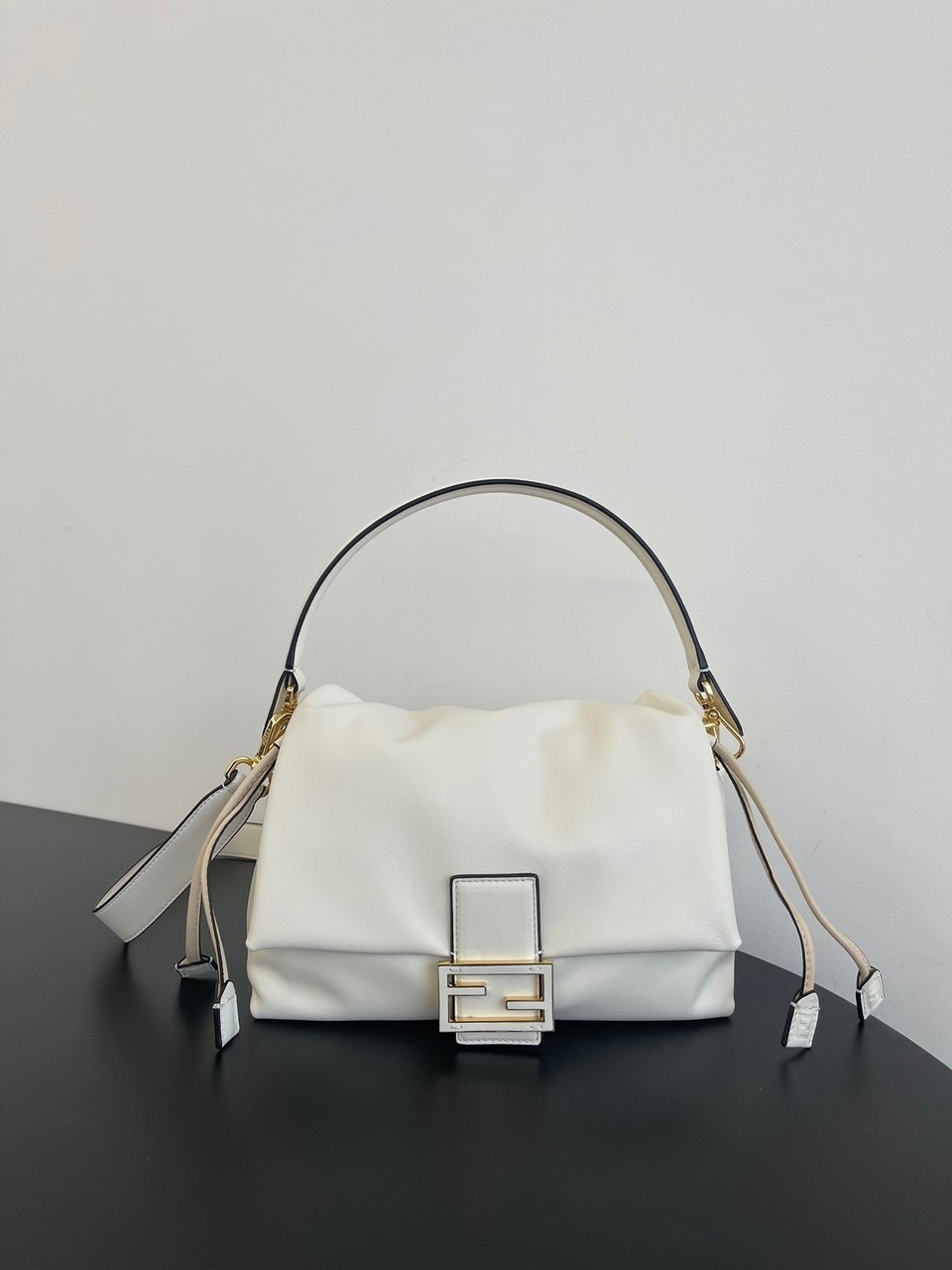 Fendi Mamma Baguette Medium Matcha White Nappa Leather Bag 26.5cm view 5