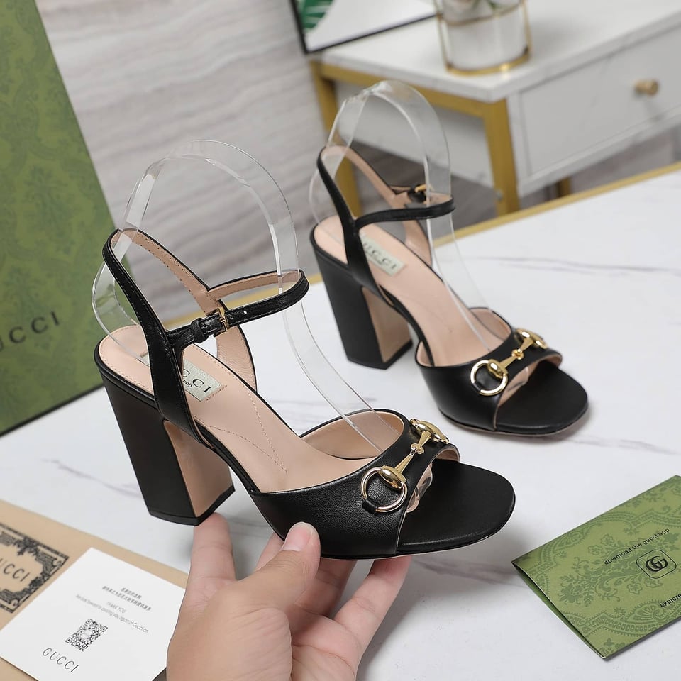 Gucci Women’S Horsebit High Heel Sandal Black view 7