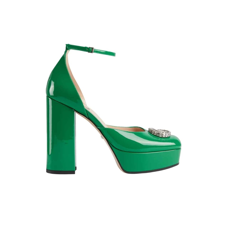 Gucci Women’S Platform Pump With Green Double G ?762386 Bnc00 3727 view 2
