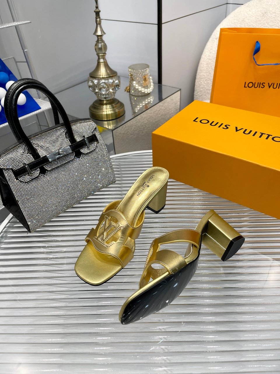 Louis Vuitton Lv Isola Mule Gold view 3