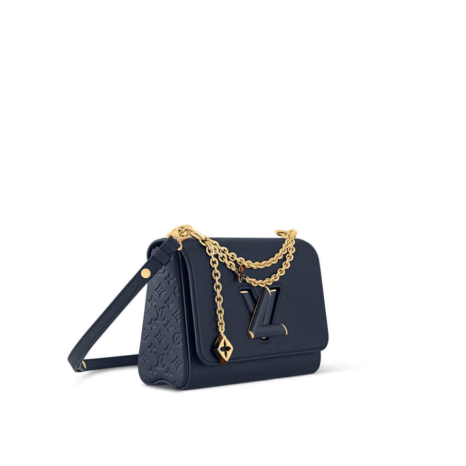 Louis Vuitton Twist MM Slim Medium Navy Taurillon Leather Shoulder Bag 23cm/9.1in M14342 view 4