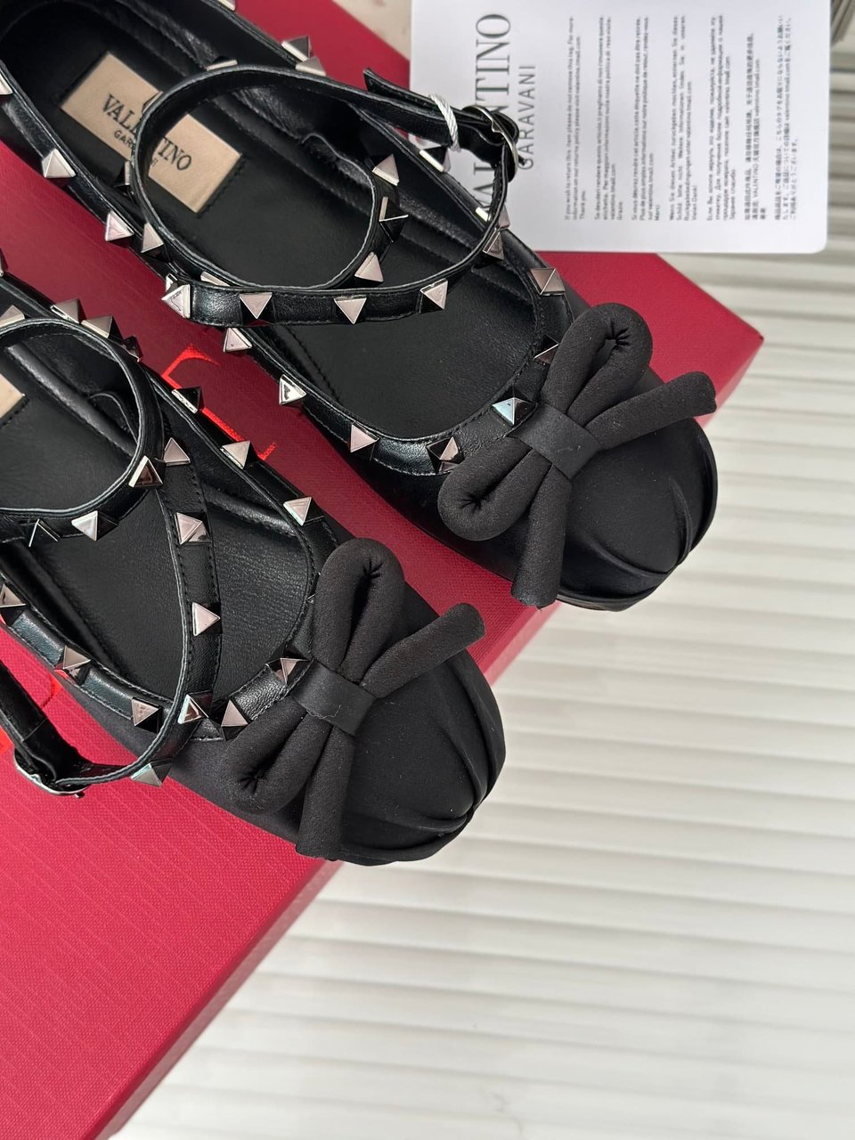 Valentino Garavani Rockstud Satin Ballerinas With Tone On Tone Studs Black 3W2S0Hb6Eql 0No view 7