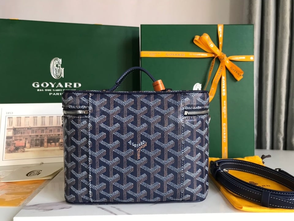 Goyard Muse Vanity Case 20 Cm Navy Blue Goyardine Canvas view 7
