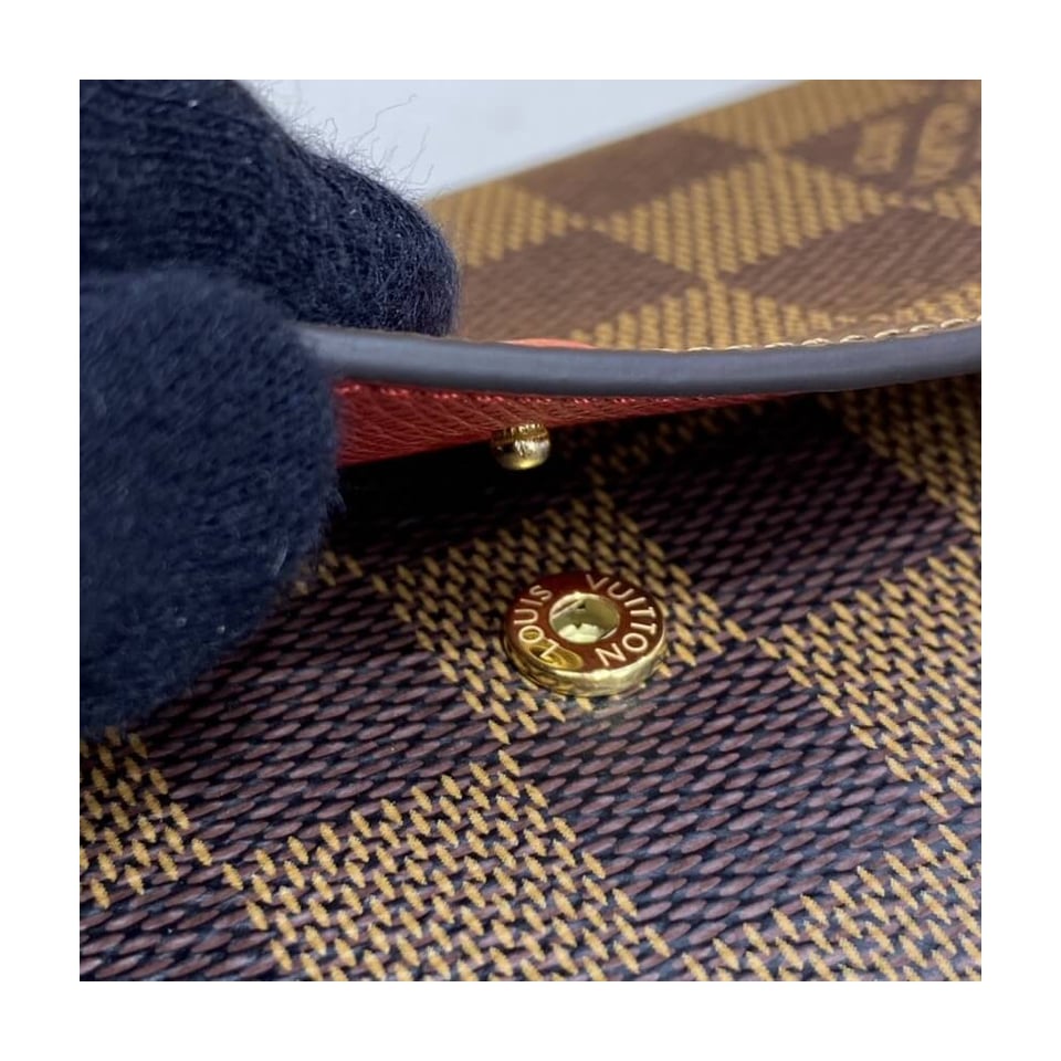 Louis Vuitton Damier Ebene Emilie Wallet Red view 9