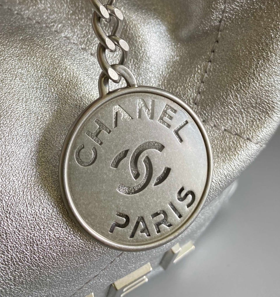 Chanel Hobo Mini 20Cm Silver Lambskin view 9