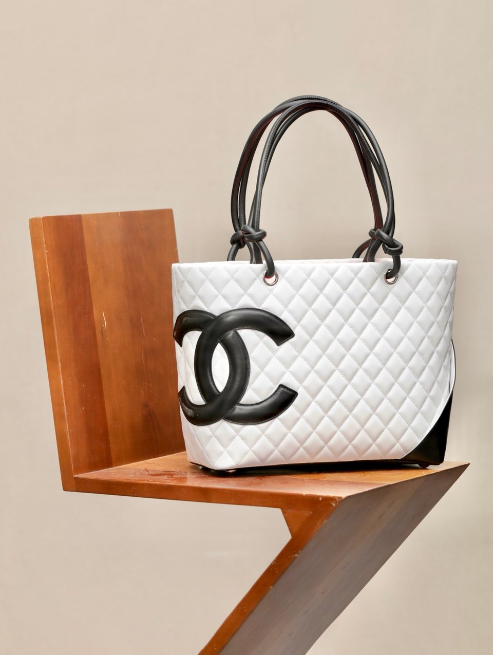 Chanel White Cambon Tote Bag White 30cm view 3