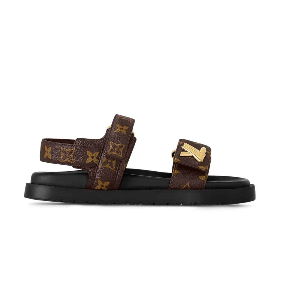 Louis Vuitton Lv Sunset Flat Comfort Sandals Brown Black 1Acmy5 view 2