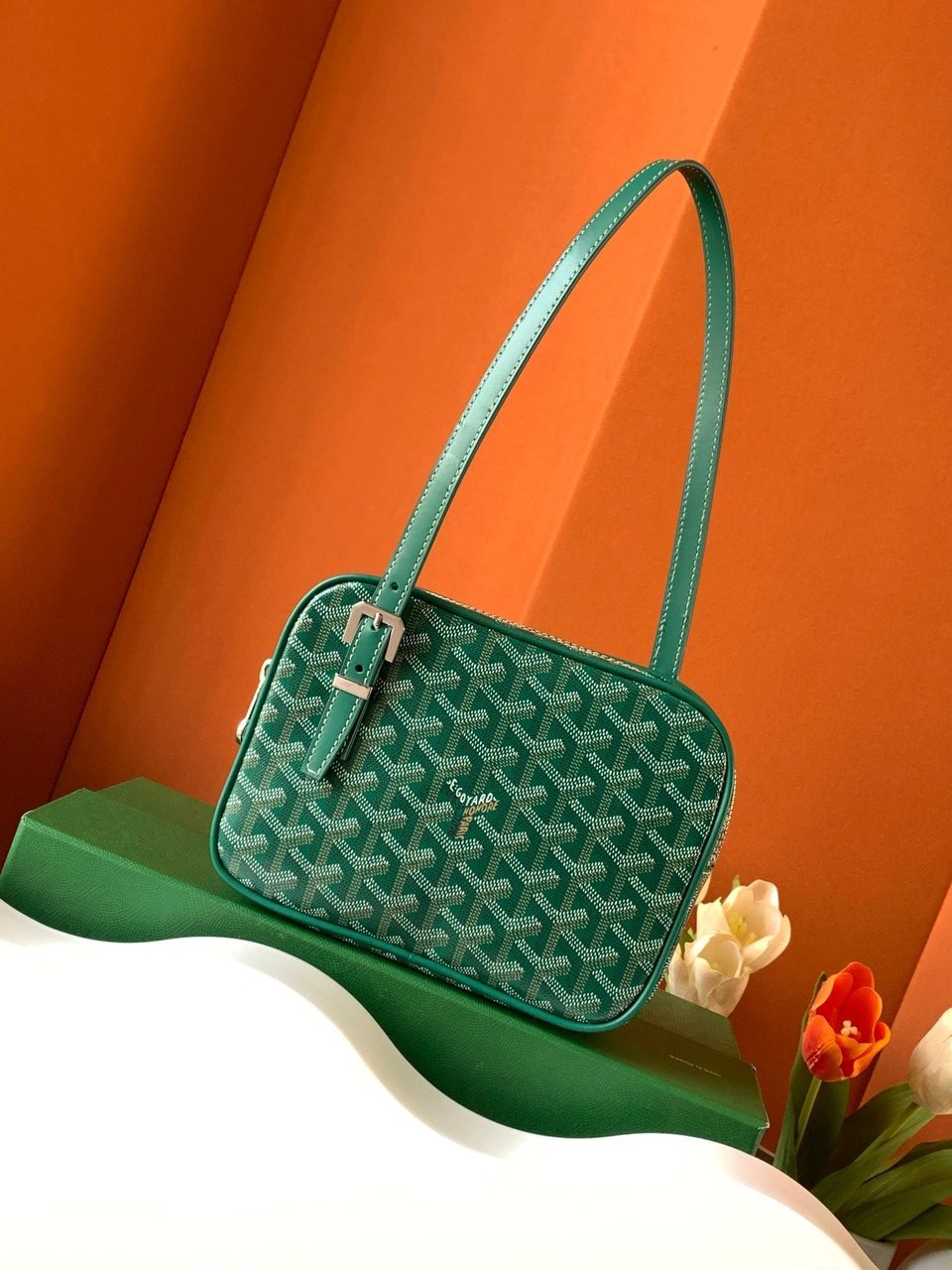 Goyard Yona Bag Coated MM 21Cm Green Canvas view 4
