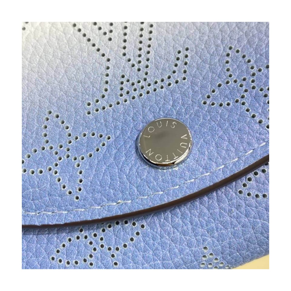Louis Vuitton Iris XS Wallet in Blue Gradient Mahina Perforated Leather view 6