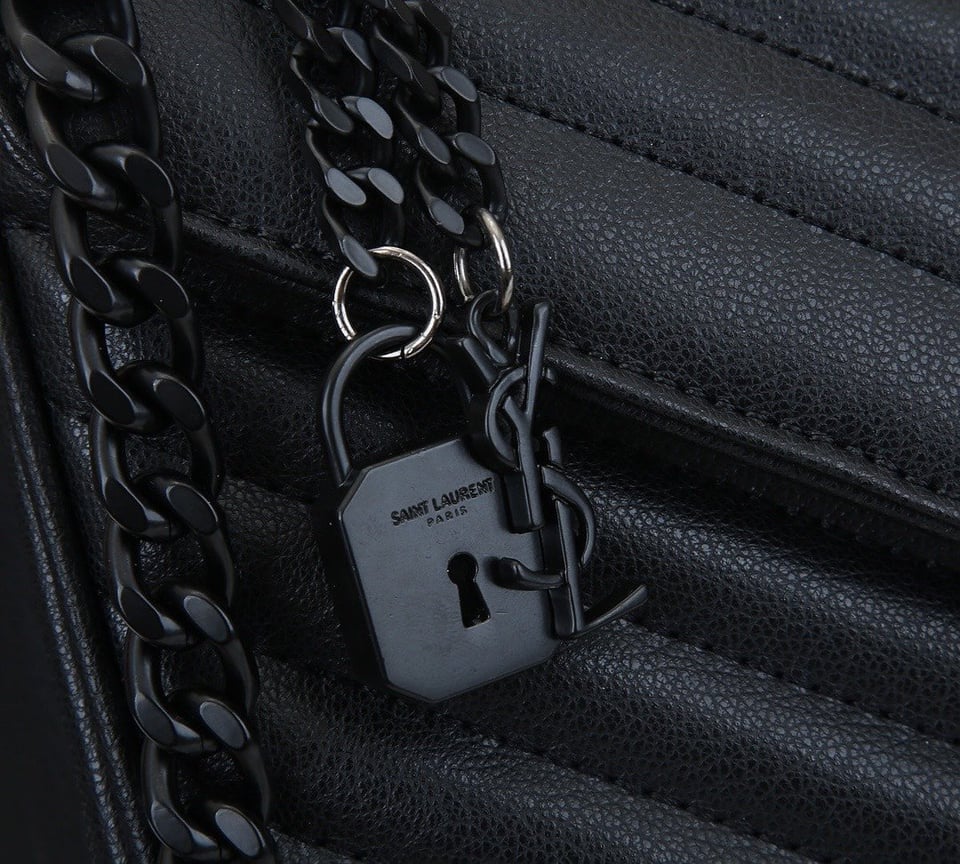 Saint Laurent College Large Chain Bag Black Tone Hardware 32Cm view 4