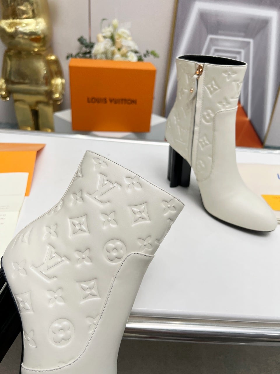 Louis Vuitton Silhouette Ankle Boot White view 3