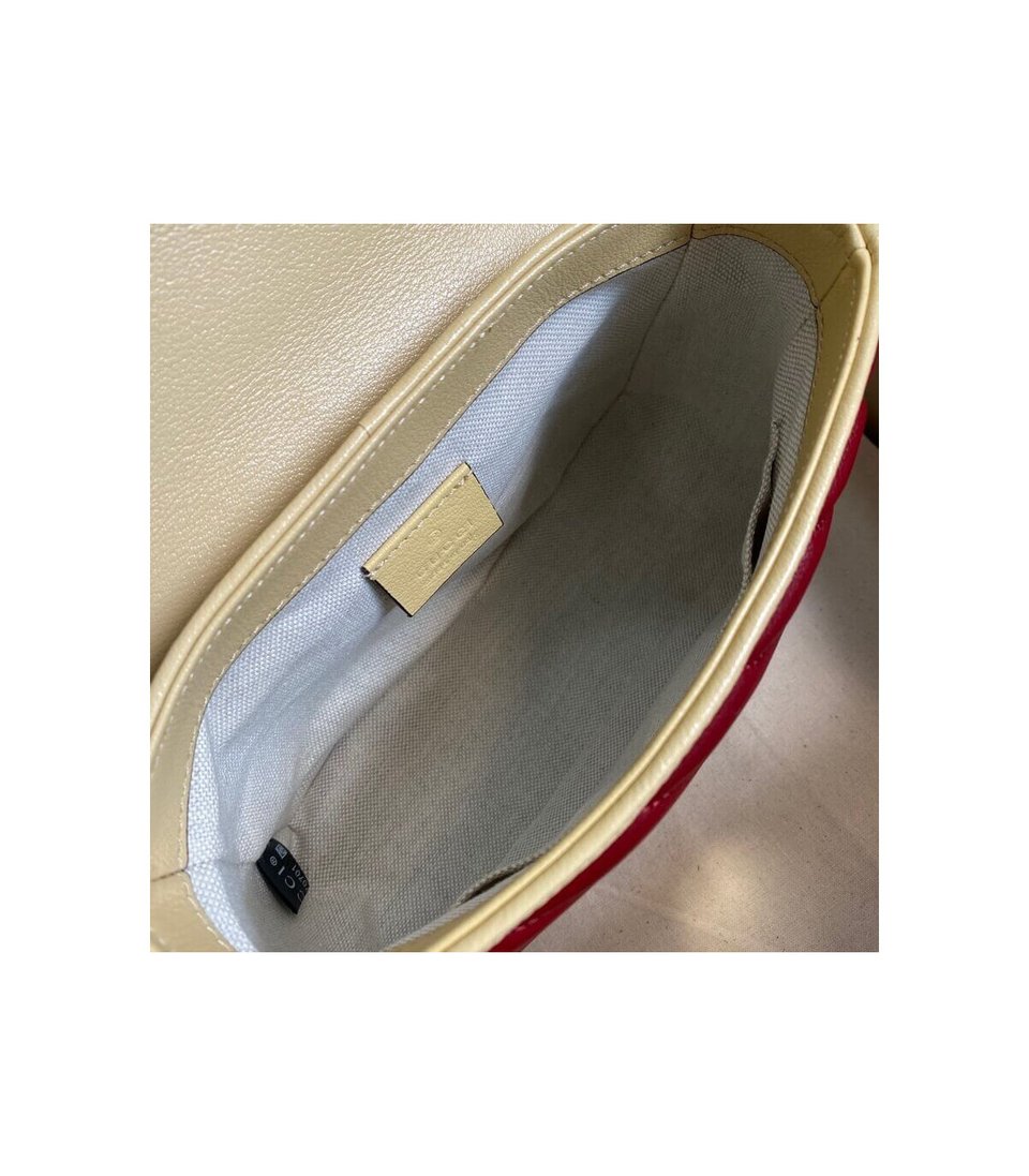 Gucci GG Marmont Mini Bag Blue and Red Leather view 10