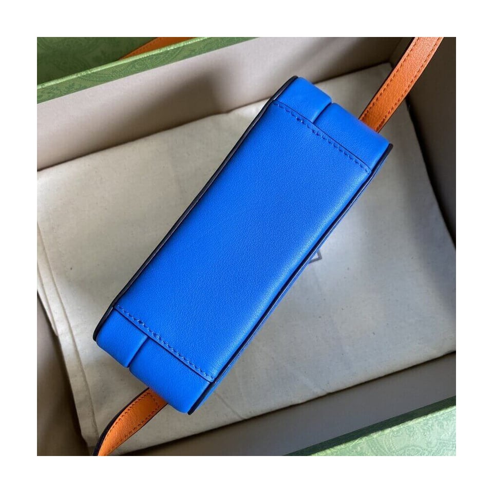 Gucci Interlocking G Mini Bag in Blue Leather view 6