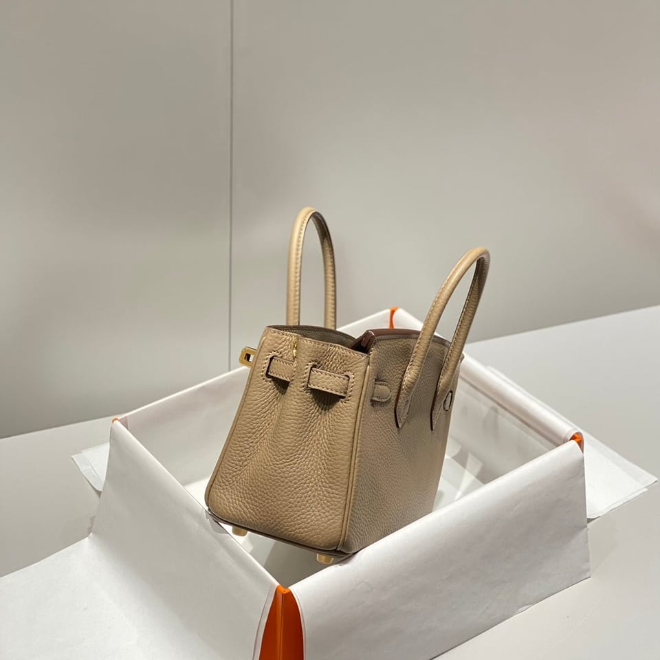 Hermes Birkin 20Cm Gris Tourterelle Togo Leather Gold Hardware view 5