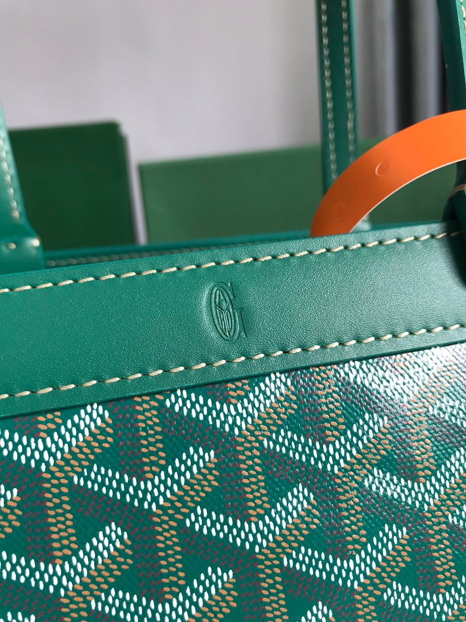 Goyard Bellechasse Biaude Pm Bag 36cm Green Goyardine Canvas And Calfskin Trim view 7