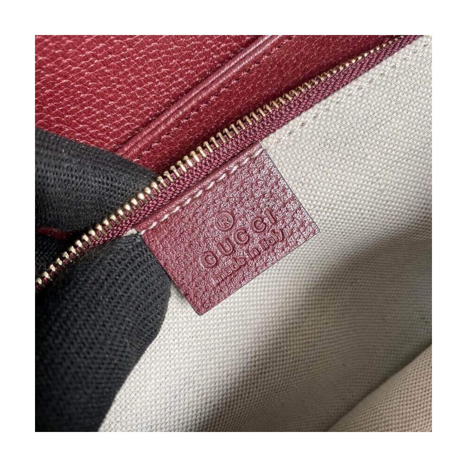Gucci Horsebit 1955 Small Bag in Burgundy GG Canvas view 13