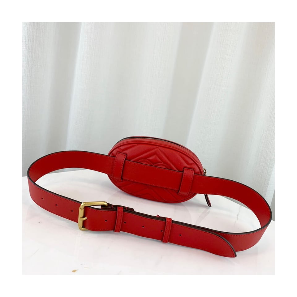 Gucci GG Marmont Matelasse Leather Belt Bag Red view 8