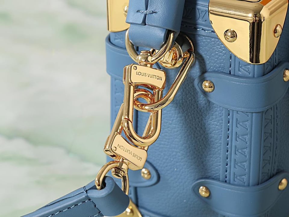 Louis Vuitton Side Trunk MM 21cm Blue Jeans Calf leather M27436 view 9