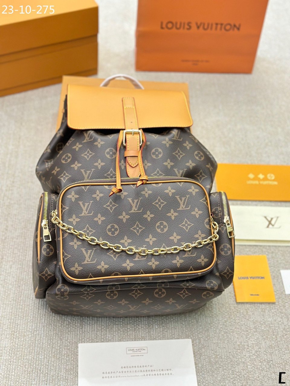 Louis Vuitton Backpack Monogram Brown 45Cm view 6