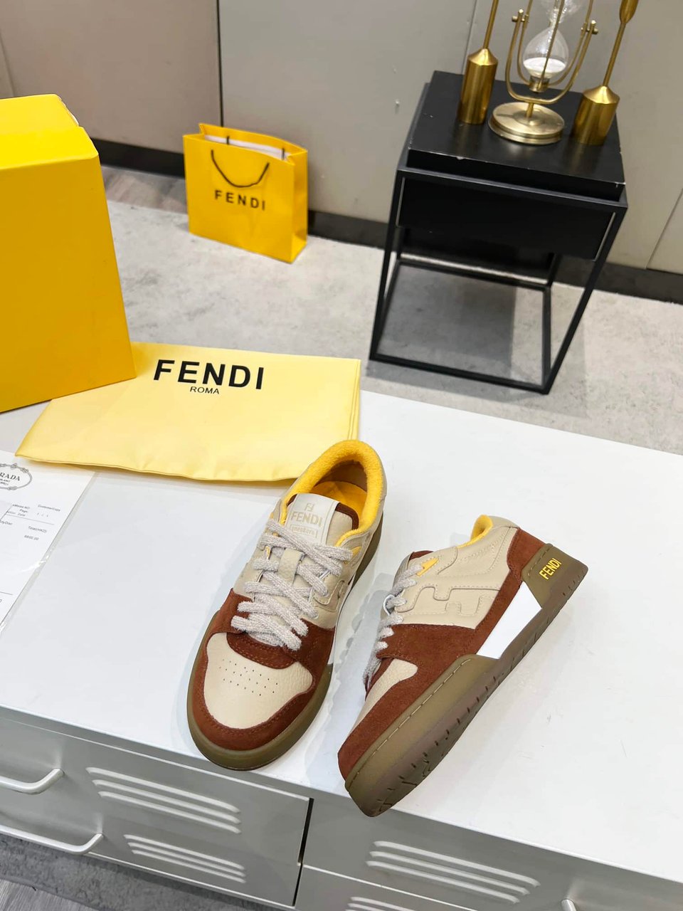 Fendi Match Suede Low-Tops Beige 8E8252Ahh2F1Fhu view 7