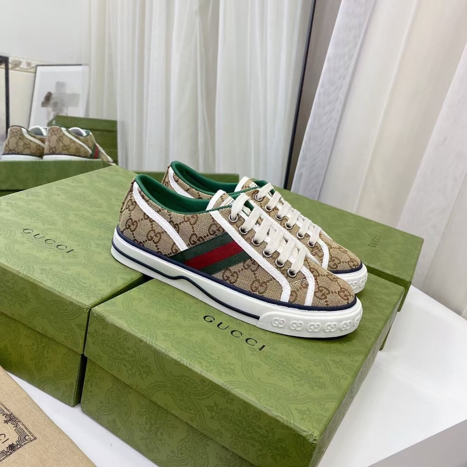 Gucci Tennis 1977 Sneaker Beige Abony 606111 Hvk20 9766 view 6