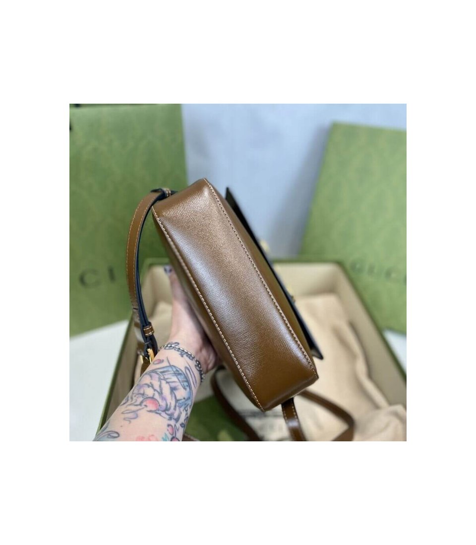 Gucci Horsebit 1955 Small Leather Shoulder Bag view 9