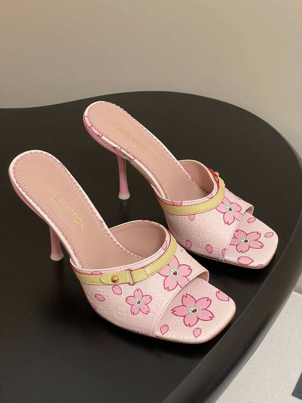 Louis Vuitton x Takashi Murakami Cherry Blossom Mule Pink Monogram Canvas view 11