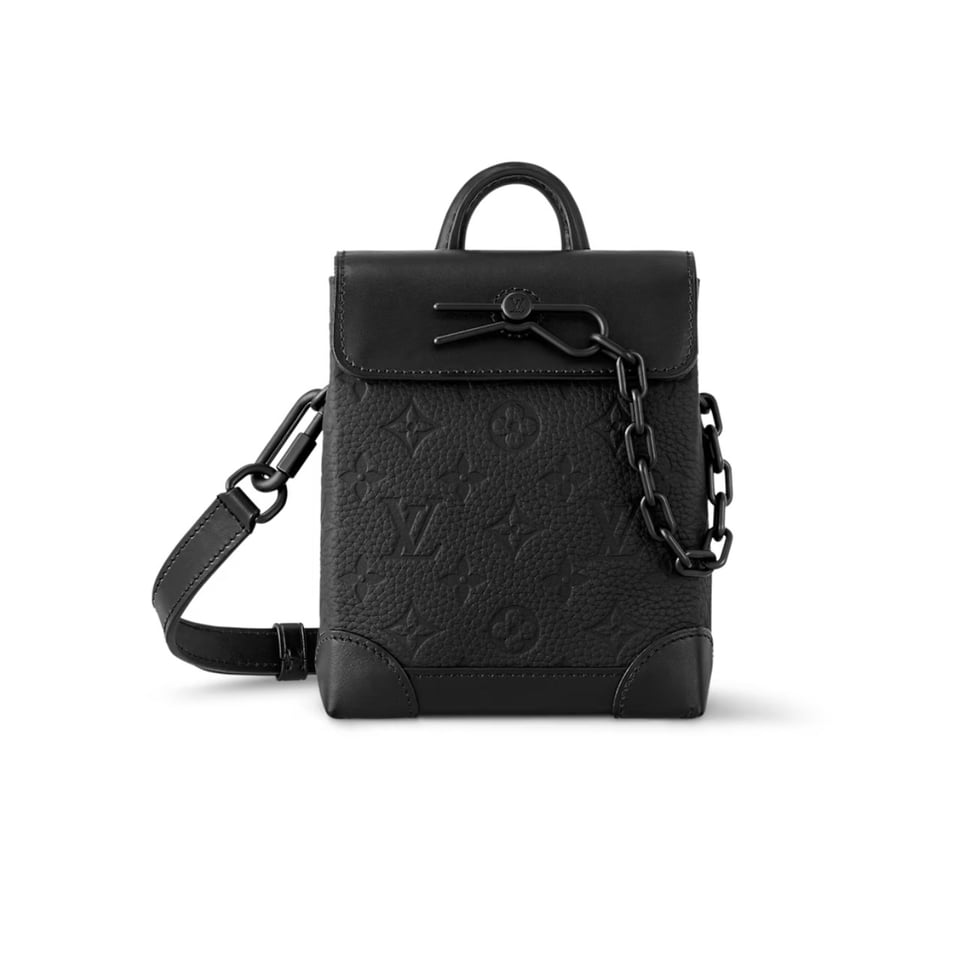 Louis Vuitton Nano Steamer Bag Taurillon Cowhide Monogram Black 14Cm M82772 view 2