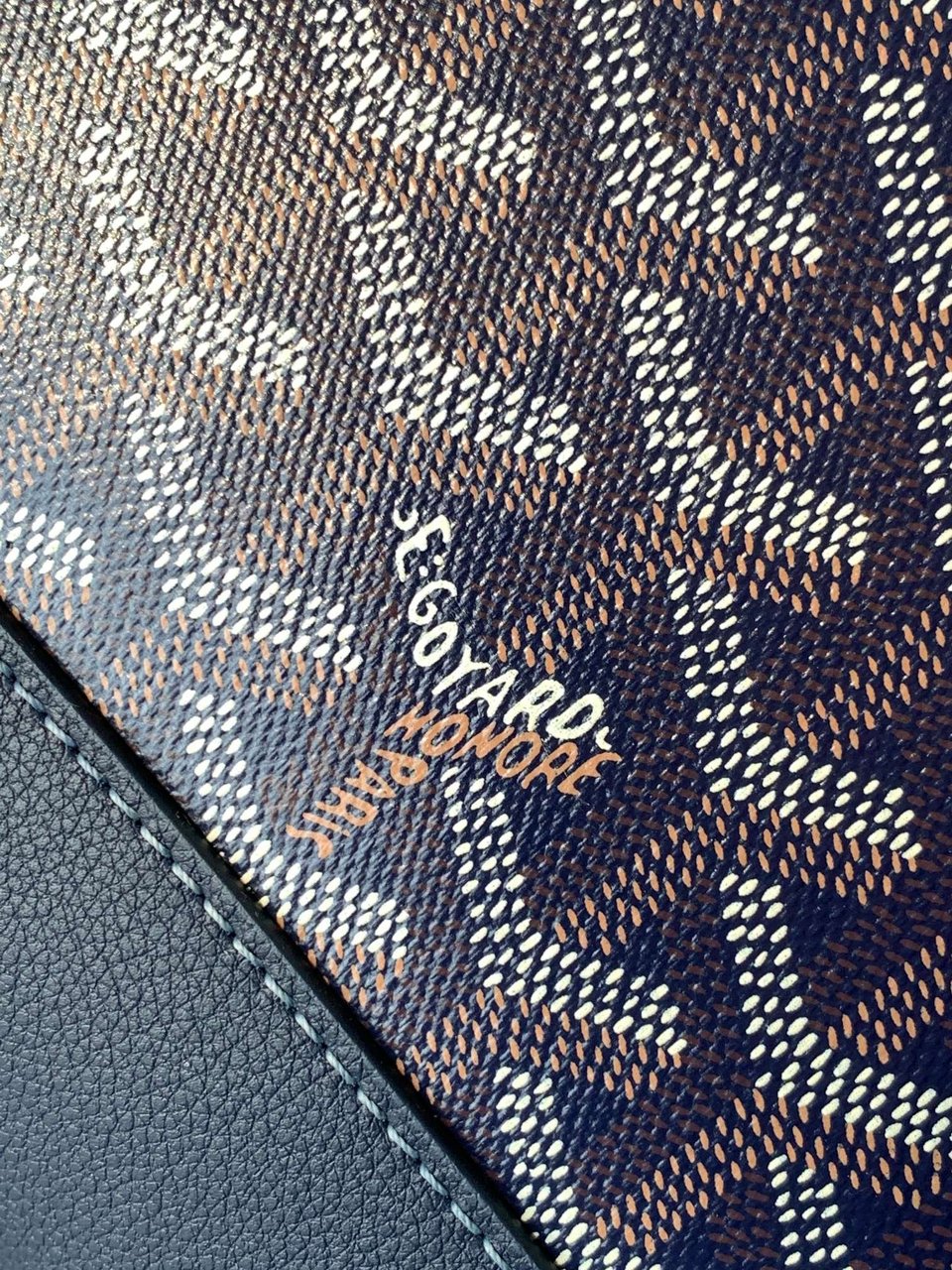 Goyard Cisalpin Document Case 39 Cm Navy Blue Goyardine Canvas And Calfskin view 8