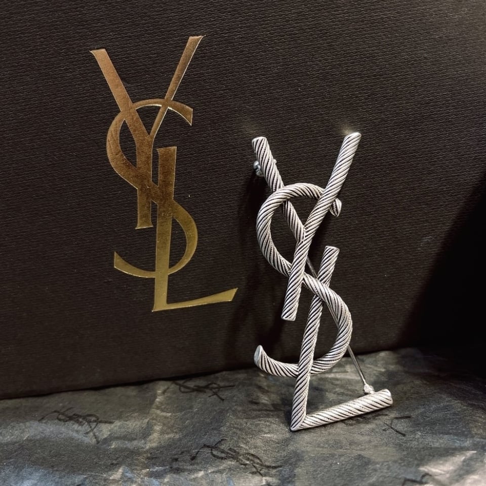 Saint Laurent Ysl Brooch Silver view 2