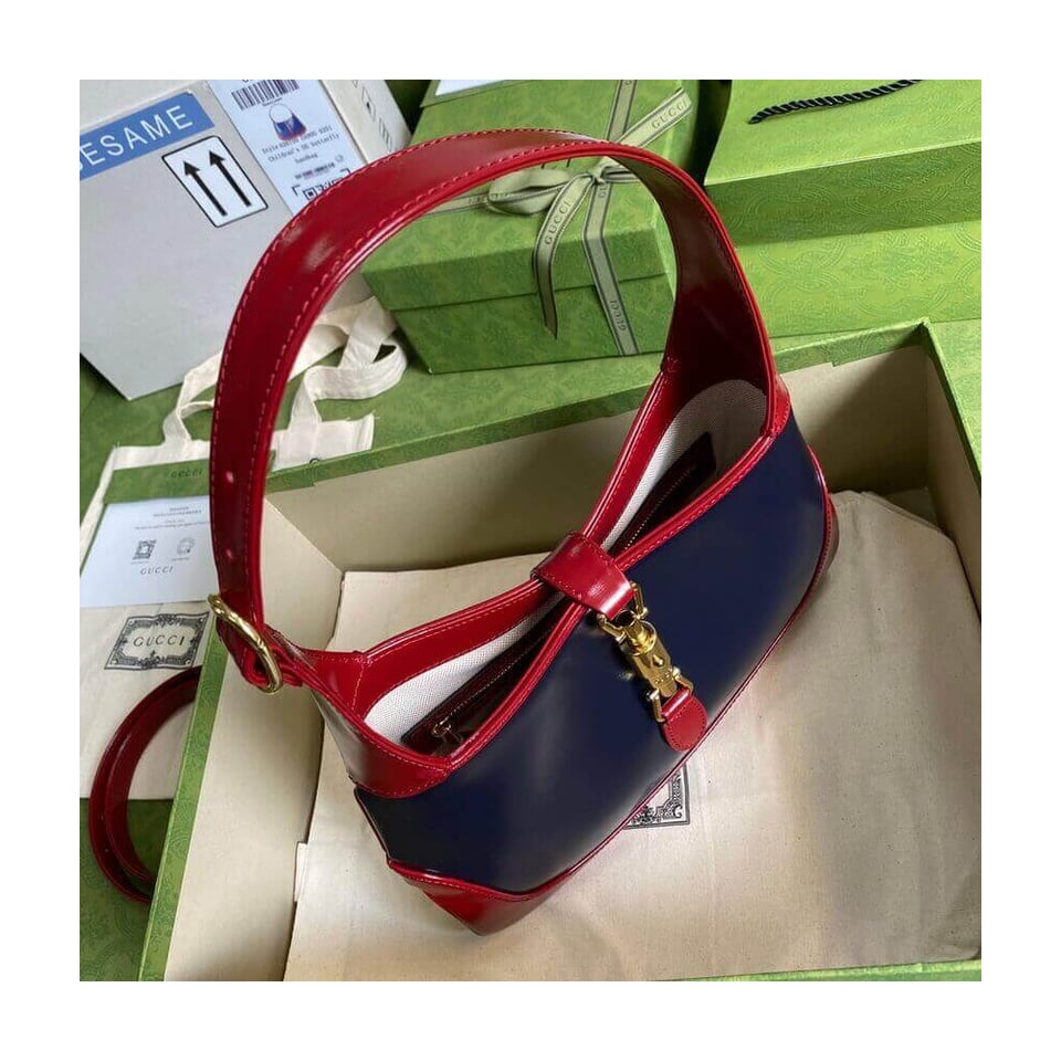 Gucci Jackie 1961 Small Shoulder Bag in Navy Leather 28cm view 9