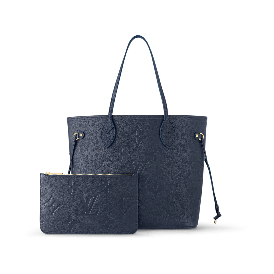 Louis Vuitton Neverfull Mm Tote Bag Navy Blue 31cm M47143 view 3