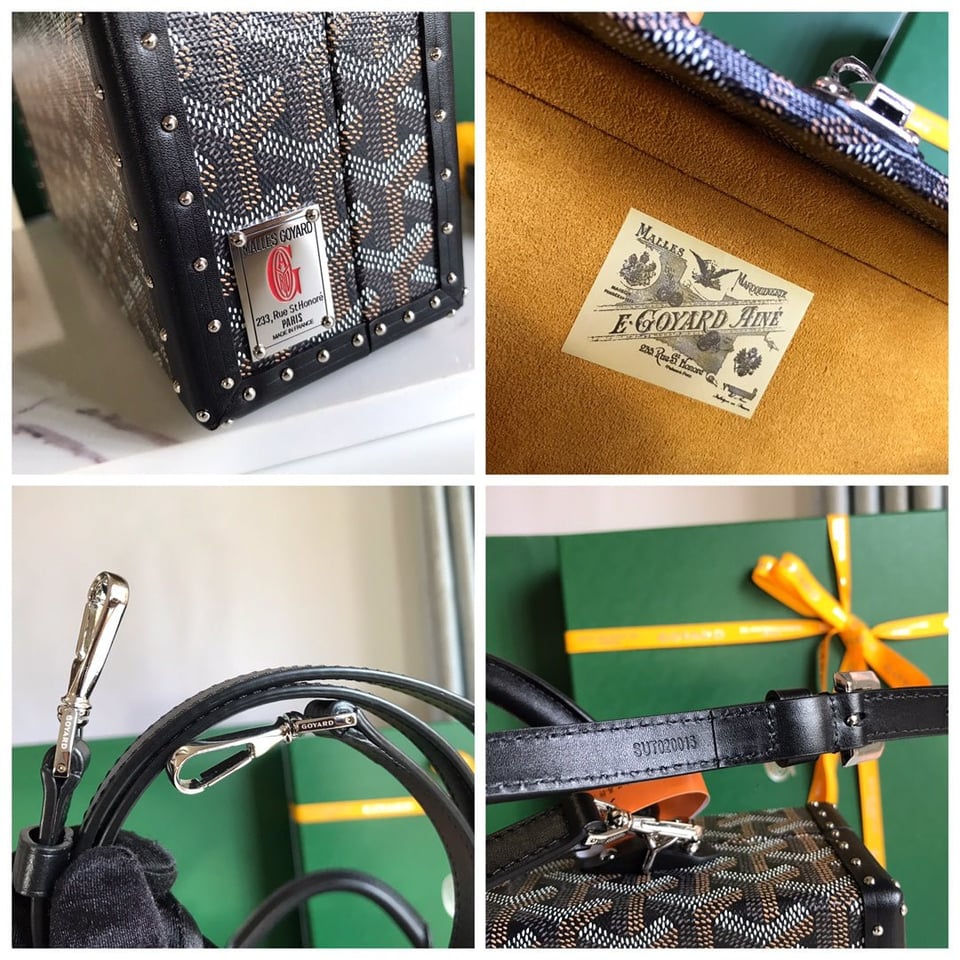 Goyard Grand Hôtel Trunk Bag 24.5cm Black Goyardine Canvas And Calfskin view 2