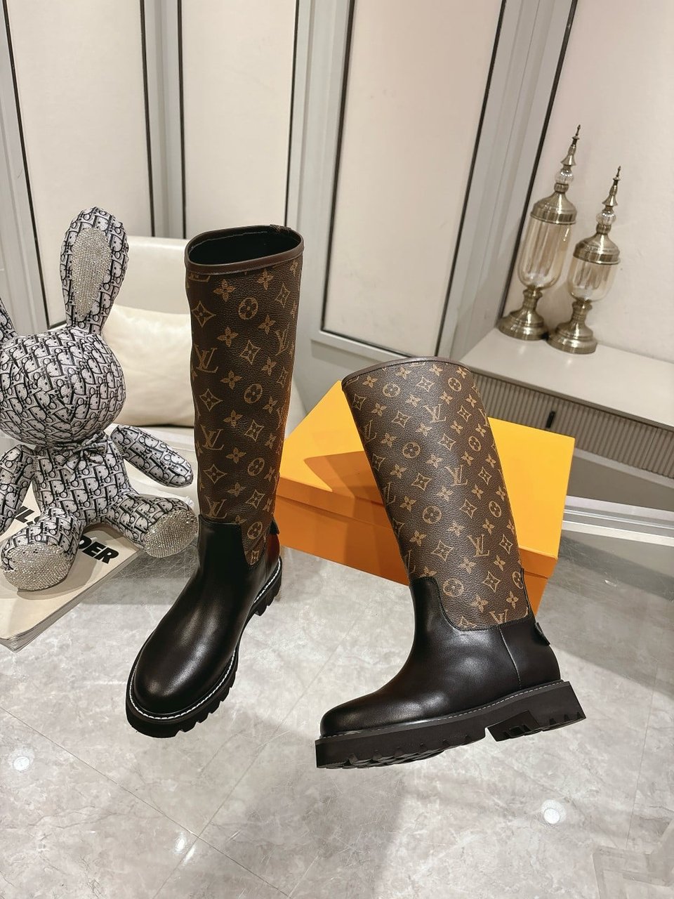 Louis Vuitton Aspen Platform Ankle Boot Monogram Brown view 6